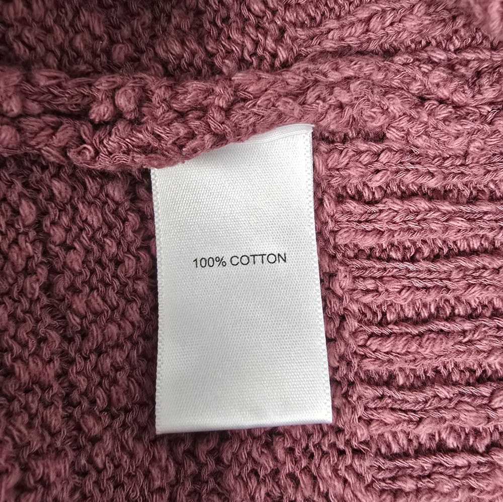 C&C California Rusty Pink Beachy V-Neck Textured Knit Sweater Women's sz S - Picture 8 of 8